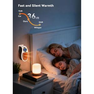 Stufa Elettrica Portatile da 450W con Presa a Muro, Telecomando, Display LED Chiaro, Piccola Stufa da Interno con Funzioni Regolabili - Product Image 2