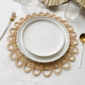 Wholesale price rattan placemat high quality dinner place <b>mat</b> charger plate for table accents - Product Image 6