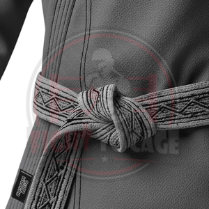 Uniforme de BJJ de Manga Larga, Color Gris, Resistente, para Entrenamiento de Artes Marciales, Estampado, de Poliéster y Algodón Elástico - Product Image 5