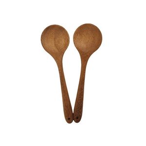 BEST SELLER BLUE LOTUS FARM Cuillère à soupe vintage en bois biodégradable à motif végétal, anti-fuite, robuste, pour cuisine et salle à manger - Product Image 1