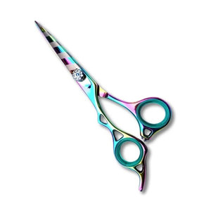 Professional Hairdressing Scissors Stainless Steel Sharp Blade Right Handed <b>Long</b> <b>Handle</b> Rainbow Finish Hair <b>Shears</b> - Product Image 6