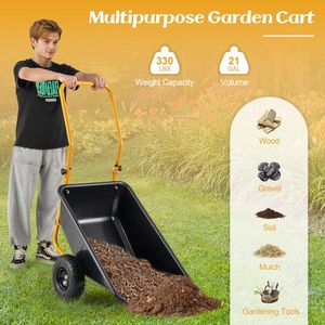 Carriola da Giardino con Ruote Pneumatiche Doppie - Product Image 6