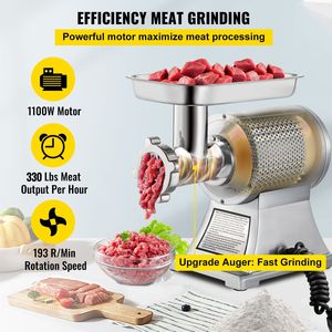 Tritacarne elettrico commerciale 1100W 550lb/h 220 RPM per impieghi gravosi in acciaio inossidabile tritacarne industriale macinazione 2 lame - Product Image 3