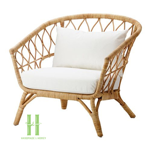 Boho Butterfly Shape Rattan Relaxing Chair Handwoven Natural Wicker Wing Back Chair Eco-Friendly Dining Room Furniture Vietnam - Product Image 4