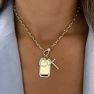 Pendentifs Solitaires Croix Diamant en Or Massif 14k 18k, Sertis clos, Tailles Rondes, Diamants de Laboratoire, Religieux Chrétien, Pour Usage Quotidien - Product Image 4