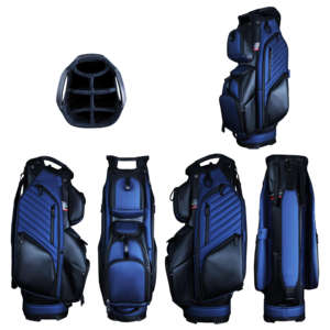 2026 Premium Lightweight PU Leather Unisex Golf <b>Cart</b> Bag Waterproof Black Blue Golf Club Bag 14 Way Divider Custom Embroidery - Product Image 1