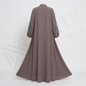 2025 OEM Kimono Outwear Abaya High Stretch Soft Thicker Polyester Fabric Muslim Women V Neck Long Sleeve Party Ramadan Wedding - Product Image 2