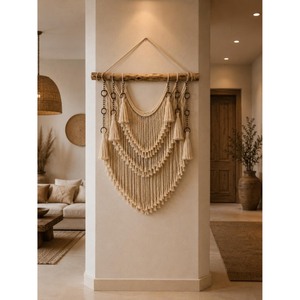 Highest Quality Macrame Wall Hanging Natural Fiber Art Piece Irregular Shape Home Decor Living Room <b>Single</b>-Piece Package - Product Image 4