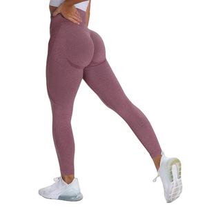 Mallas informales de entrenamiento de nailon Spandex, mallas de nuevo diseño personalizado para mujer, mallas de Yoga con fruncido en los glúteos - Product Image 1