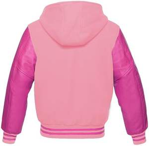 Chaqueta Varsity de Béisbol para Hombre, con Capucha de Lana, Mangas de Cuero Genuino, Bordado Personalizado - Product Image 2