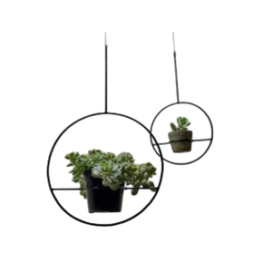 Lot de 2 pots suspendus en métal écologiques, en fer thermolaqué, pour décoration intérieure et extérieure, jardin et maison - Product Image 1
