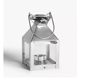 Wholesale Selling Portable Eco-Friendly <b>Silver</b> Color Metal Candle <b>Lantern</b> With Shiny <b>Silver</b> Finished <b>Lantern</b> for Christmas - Product Image 4