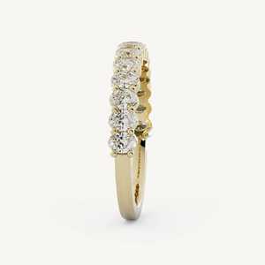 Oval Lab Grown <b>Diamond</b> Wedding Bands Minimalist Solitaire Bridal Half Eternity Stacking <b>Rings</b> For Women Wholesale 14k Solid Gold - Product Image 3