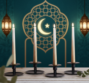 Ramadan Elegant Handmade Taper <b>Candle</b> <b>Set</b> Soy Paraffin Wax Smokeless Unscented for Ramadan/Eid Celebrations Easter Christmas - Product Image 1