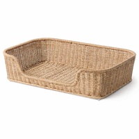 Cesta de mimbre trenzado para perros, sofá premium para cachorros, cama tipo lounge, camas para mascotas a precio económico y otros accesorios