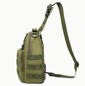 Sac à bandoulière tactique vert en nylon, multi-poches, système MOLLE, sac à dos utilitaire unisexe pour l'extérieur, étanche, pour le voyage, le sport, le rangement des équipements - Product Image 3