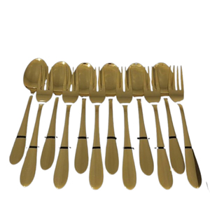 Ensemble de couverts en acier inoxydable de haute qualité, finition dorée, 10 pièces, pour mariage et restaurant, acier poli miroir - Product Image 1