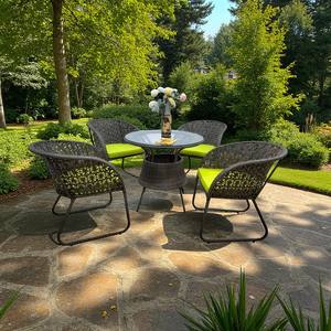 Ensemble de café en polyrotin d'extérieur PRCF-001, meubles de jardin et de terrasse avec table et chaises - Product Image 4