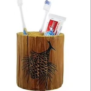 Hot Selling Customizable Brass Gold Metal Two-Slot Handmade Modern <b>Toothbrush</b> <b>Holder</b> Stand for Countertop Bathroom Organizer - Product Image 3