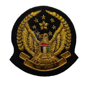 High Quality Bullion Wire Embroidery <b>Badges</b> Patches Handmade Customizable Promotional Safety <b>Pin</b> Whole Sale Custom For Uniform - Product Image 1