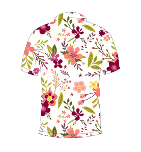 Men’s <b>White</b> Multicolor Floral Print <b>Polo</b> Shirt Short Sleeve Casual Summer Fashion Top - Product Image 2