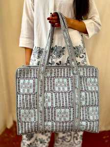 Top Grade Orange Jungle Safari Zebra Leopard Cotton Kantha Quilted Storage Tote <b>Bag</b> Women Shoulder Travel Carrying Handbag Strip - Product Image 6