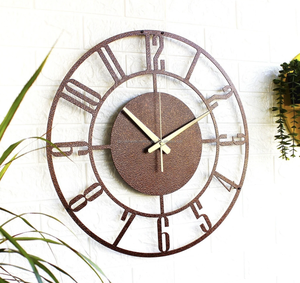 Reloj de pared de roble Diseño de reloj de madera único Dígitos simples Reloj de pared Decoración de arte geométrico de pared de la India - Product Image 2