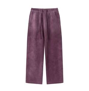 Custom for Puff Print <b>Flare</b> Wide Leg Men's <b>Sweatpants</b> Sun Faded Fleece Blank Baggy Pants Flat Front <b>Wholesale</b> Trouser for unisex - Product Image 1