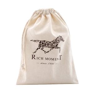 Wholesale Custom Printed Drawstring Pouch Cotton Cosmetic Pouch <b>Gift</b> <b>Bag</b> Cotton Muslin <b>Bag</b> - Product Image 1