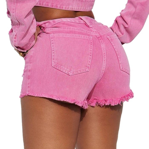 Denim <b>Shorts</b> Set Vintage Washed Shirt and <b>Shorts</b> Summer Casual 2 Piece Outfit Custom Logo - Product Image 3