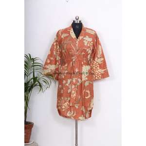 Robe longue artisanale en coton indien à imprimé floral pour femmes et filles, chemise de nuit maxi douce et confortable, idéale pour mariée, vente en gros - Product Image 1