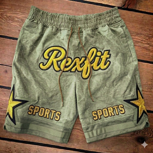 กางเกงบาสเก็ตบอลตาข่ายผู้ชายแบบสั่งทำพิเศษ REXFIT SPORTS ปักโลโก้สไตล์วินเทจ กางเกงกีฬาสำหรับผู้ชาย - Product Image 3