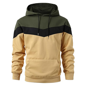 Sweat-shirt à capuche pour homme, manches longues, hiver, multicolore, décontracté, en molleton, 100% coton, avec cordon de serrage, poche kangourou - Product Image 1