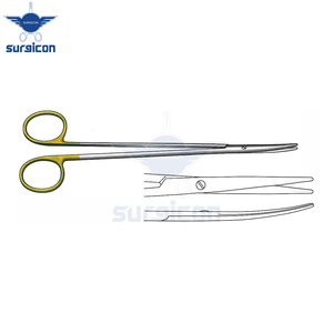 Ciseaux chirurgicaux Toennis Adson 17 cm / 6-3/4 pouces à lame plate/courbée avec inserts en carbure de tungstène TC GOLD - Product Image 6