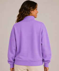 Sudadera Oversize de Cuello Alto para Mujer, con Impresión de Logotipo Personalizado, 100% Algodón, Estilo Casual Urbano con Hombros Caídos - Product Image 2