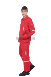 Conjunto de <span class=keywords><strong>Camisa</strong></span> y Pantalones FR CAT1 NFPA 70E, Protección Contra Arco Eléctrico ASTM F1506, <span class=keywords><strong>Traje</strong></span> de Protección Eléctrica de Aramida Inherente de 4.5oz <span class=keywords><strong>para</strong></span> Petróleo y Gas - Product Image 3