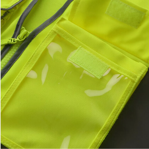 High Visibility Reflective Safety <b>Vest</b> Unisex Polyester Workwear XL Green Zipper Closure CE Certified - Product Image 6
