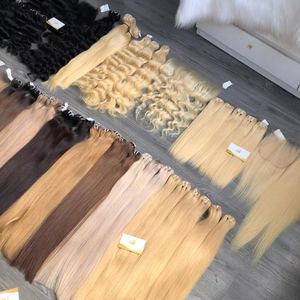 100% High Quality Vietnamese Raw Human Hair Extensions Natural Straight Cuticle Machine Double Weft <b>Bleached</b> Hair Weaving Hair - Product Image 1