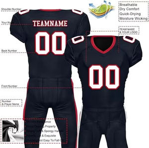 ชุดยูนิฟอร์มอเมริกันฟุตบอลแบบสั่งทำได้ รุ่นใหม่ล่าสุด แขนสั้น ผ้าโพลีเอสเตอร์ 100% ปรับแต่งได้เต็มรูปแบบ พร้อมชุดปักลาย - Product Image 5