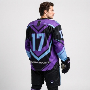 Tenue de hockey sur glace haute performance, vêtements d'équipe respirants, maillot et pantalon de hockey sur glace, tissu anti-humidité pour la compétition - Product Image 3