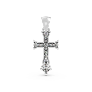 Pendentif Croix en Diamant de Laboratoire 0,21 Carat Certifié IGI D VVS2 Or Jaune 10K Plaqué Rhodium pour Fête Chrétienne et Mariage - Product Image 3