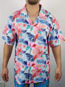 เสื้อเชิ้ตชายหาดฮาวายพิมพ์ลายสำหรับผู้ชาย ปรับแต่งได้ คอจีน ระบายอากาศดี ติดกระดุม เหมาะสำหรับใส่ไปชายหาด - Product Image 2