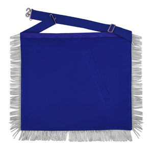 Tablier de Franc-Maçon bleu Past Master - Velours bleu avec broderie argentée à la main, fournisseurs de insignes de qualité supérieure avec des artisans exceptionnels - Product Image 3