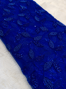 Tissu en dentelle brodée perlée avec sequins et perles pour la mode africaine, vêtements, sourcing, export, commerce, acheteur - Product Image 4