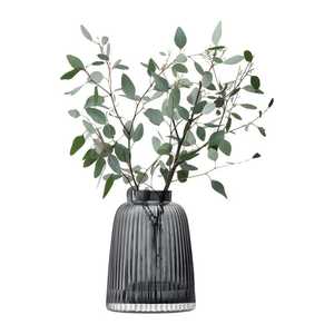 Vase de table moderne en verre ambré avec fleurs blanches, récipient décoratif pour l'eau - Product Image 3