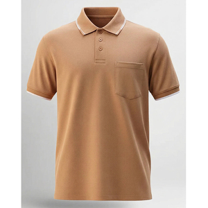 Polo de manga corta verde sólido para hombre con bolsillo en el pecho, estilo Oxford tejido informal, corte regular - Product Image 6
