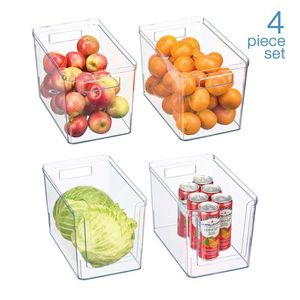 Ensemble de 4 bacs de rangement transparents en plastique pour garde-manger - Product Image 3