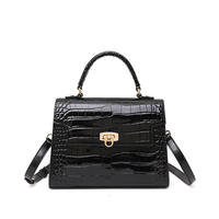 Sac à main personnalisable en cuir véritable pour femme, nouvelle collection 2025, style minimaliste, motif crocodile en cuir de vachette, avec bandoulière double