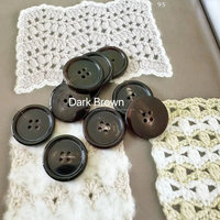 6 Buah Kancing Tanduk Alami Dipoles 20Mm Kualitas Tinggi Hitam Coklat Hewan/Imitasi Antik Gaya Eropa Hadiah Bisnis Jahit