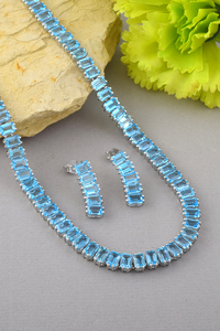 Blue Topaz <b>Necklace</b> <b>Set</b> in 92.5 Sterling <b>Silver</b> KLSS-40246 - Product Image 5